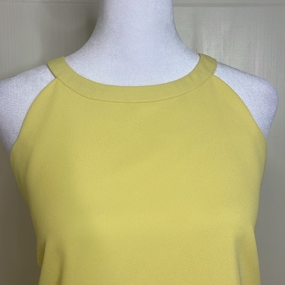 ESLEY Women’s Yellow Scalloped Shift Dress Size L - Picture 2 of 8